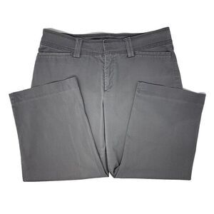 Lee Gray Cotton Natural Fit Just Below Waist Flat Front Women's Capri Size Large
